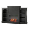 Hawke's Bay Fireplace Mantel with Bookshelves - Black Oak