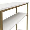 Serenity Console Sofa Table with 3 Open Shelves and Metal Frame - White