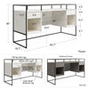 Camley Modern Desk with Fluted Glass Top, 2 Drawers and Storage, Plaster - Plaster