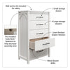Augusta 5 Drawer Tall Dresser with Easy SwitchLock™ Assembly - Natural