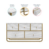 Keegan 5 Fabric Bin Storage Organizer, Terrazzo/Gold - Terrazzo - N/A