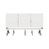 Lory 3 Door Wall Cabinet with Hanging Rod - White - N/A