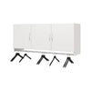 Lory 3 Door Wall Cabinet with Hanging Rod - White - N/A
