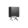 Lory 2 Door Wall Cabinet with Hanging Rod, Black - Black - N/A