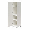 Lory 60" Tall Storage Cabinet, White - White