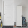 Lory 60" Tall Storage Cabinet, White - White