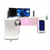 Mod Corner Gaming Desk with LED Light Kit - White