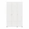 Lory 3 Door Wardrobe with Clothing Rod & Adjustable Shelving - White