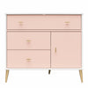 Little Seeds Valentina Asymmetrical 3 Drawer / 1 Door Convertible Dresser - Pale Pink