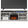 Hendrix 65" TV Stand with Electric Fireplace Insert and 6 Shelves - Ivory Oak
