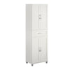 Lory Framed Storage Cabinet with Drawer, White - White