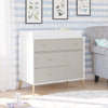 Little Seeds Valentina 3 Drawer/ 1 Door Convertible Dresser & Changing Table - White / Grey