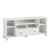 Brett TV Stand for TVs up to 64" with 7 Open Shelves and 1 Drawer - White