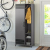 Shelby Tall Garage Cabinet with 1 Door & Hang Rod - Graphite