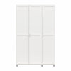 Lory Framed 3 Door Wardrobe, White - White
