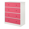 Mya Park Tall Dresser with 4 Fabric Bins - Pink