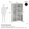 Ashbury Heights Tall 2 Door Storage Cabinet-Fluted Glass Metal Locker - White
