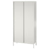 Ashbury Heights Tall 2 Door Storage Cabinet-Fluted Glass Metal Locker - White