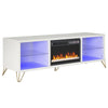 Finley 70" Fireplace TV Stand, White - White
