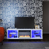 Finley 70" Fireplace TV Stand, White - White
