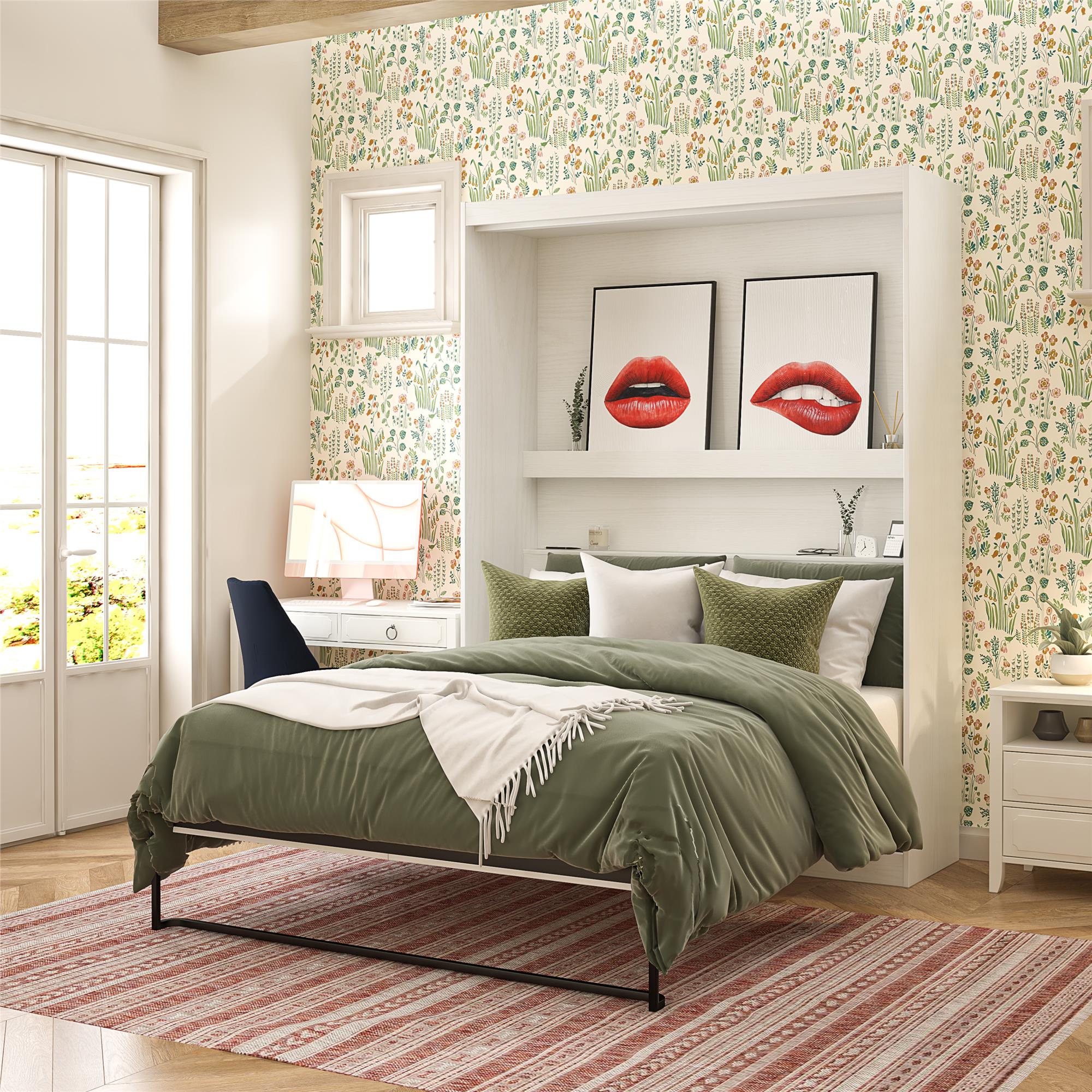 Queen size bed wall unit deals