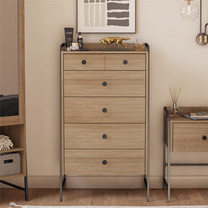 Bushwick Tall 5 Drawer Dresser, Natural - Natural