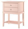 Franklin Accent Table with 2 Drawers, Pink - Pink - N/A