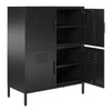 Mission District 4 Door Metal Locker Storage Cabinet - Black
