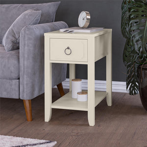 Her Majesty Narrow Side Table, White - White