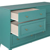 Monticello Wide 6 Drawer Dresser - Emerald Green