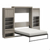 Queen Wall Bed Cabinet Bundle - Gray Oak