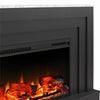 Lynnhaven Wide Mantel with Linear Electric Fireplace - Matte Black