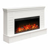 Hathaway Wide Shiplap Mantel with Linear Electric Fireplace and Storage Drawers, White - White