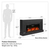 Lynnhaven Wide Mantel with Linear Electric Fireplace - Matte Black