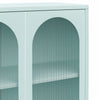 Luna Tall 2 Door Accent Cabinet with Fluted Glass - Sky Blue