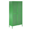 Channing Tall 2 Door Storage Cabinet-Mesh Metal Locker - Kelly Green