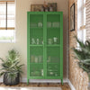 Channing Tall 2 Door Storage Cabinet-Mesh Metal Locker - Kelly Green