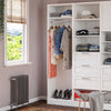 Elba Open Shelf and Hanging Clothing Rod Modular Closest Unit - Ivory Oak