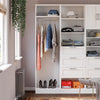 Elba Open Shelf and Hanging Clothing Rod Modular Closest Unit - Ivory Oak
