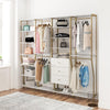 Gwyneth Closet 4 Piece Bundle-2 Hanging Rod, 1 Shelf & 1 Drawer Unit - White marble