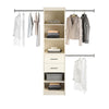 Kelly 5 Shelf / 2 Drawer Closet Organizer with 3 Adjustable Hanging Rods - Ivory Oak