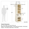 Kelly 5 Shelf / 2 Drawer Closet Organizer with 3 Adjustable Hanging Rods - Ivory Oak