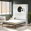 Impressions Full Wall Bed, White and Faux Wave - White