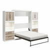 Pinnacle Queen Wall Bed Bundle with 2 Side Cabinets & Touch Sensor LED Lighting - Gray Oak