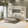 Pinnacle Queen Wall Bed Bundle with 2 Side Cabinets & Touch Sensor LED Lighting - Gray Oak