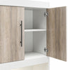 Pinnacle Full Wall Bed Bundle with 2 Side Cabinets & Touch Sensor LED Lighting - Gray Oak