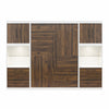 Pinnacle Full Wall Bed Bundle with 2 Side Cabinets & Touch Sensor LED Lighting - Columbia Walnut
