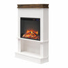 Mateo Electric Fireplace with Mantel & Open Shelf - Ivory Oak
