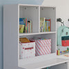 Charlie 3 Piece TV Stand & Toy Storage Organizer / Bookcase Bundle, White - White