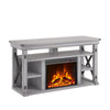 Wildwood Fireplace TV Stand for TVs up to 60", Rustic White - Rustic White - N/A